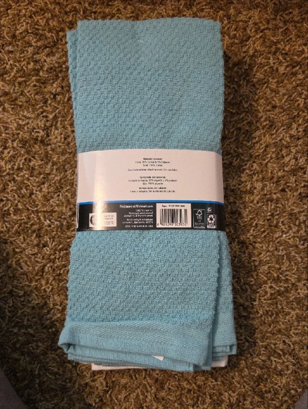 Mainstays 4-Pack 16”x26” Woven Kitchen Towel Set, Topaz